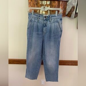 Free People We The Free high waisted pleated boyfriend jeans blue size 27